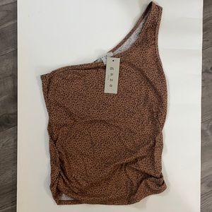 One shoulder leopard top - Large